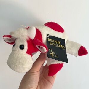 Beanie Boppers 1996 Red and White Plush Cow Molly New With Tags NWT